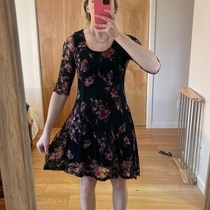 Black floral dress